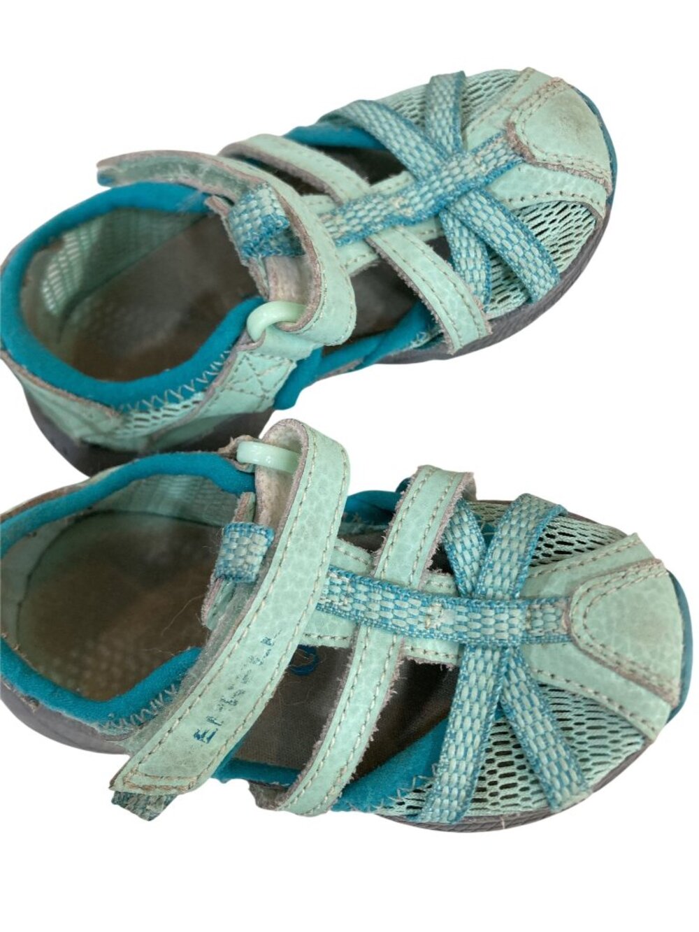 Merrell Kids Select Grip Aqua Sandals US 5W Leather & Mesh Strap Durable